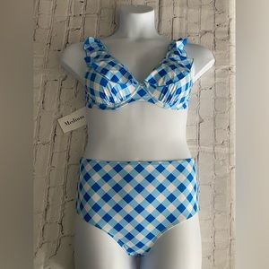 Checkered blue medium swimsuit